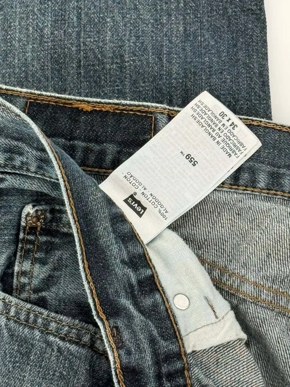 Levi's 559 Relaxed Straight Leg Jeans Mens Size 34x30 Blue Denim